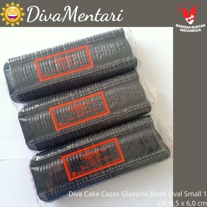 

Diva Cake Cases Glassine Black UK Small 1 Oval 9,5 / 6,0 CM