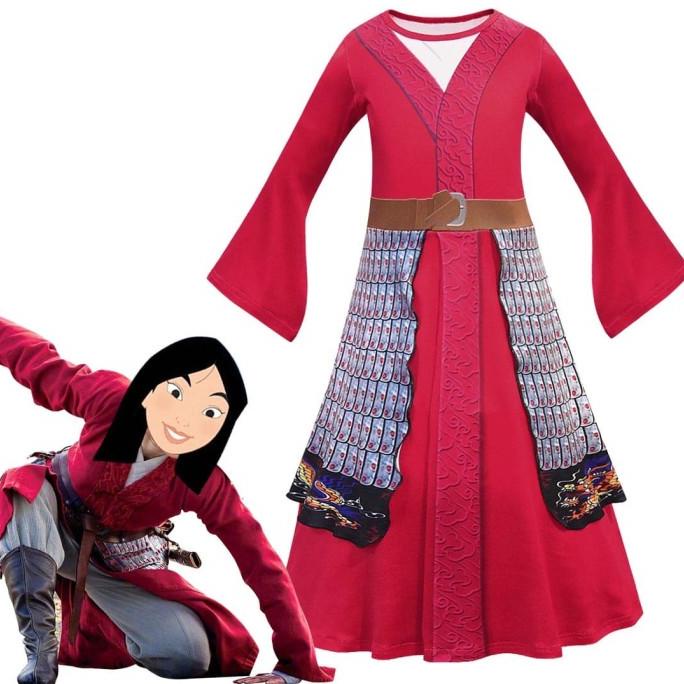 Kostum Mulan Disney Princess Murah Baju Pesta Pentas Kungfu Halloween