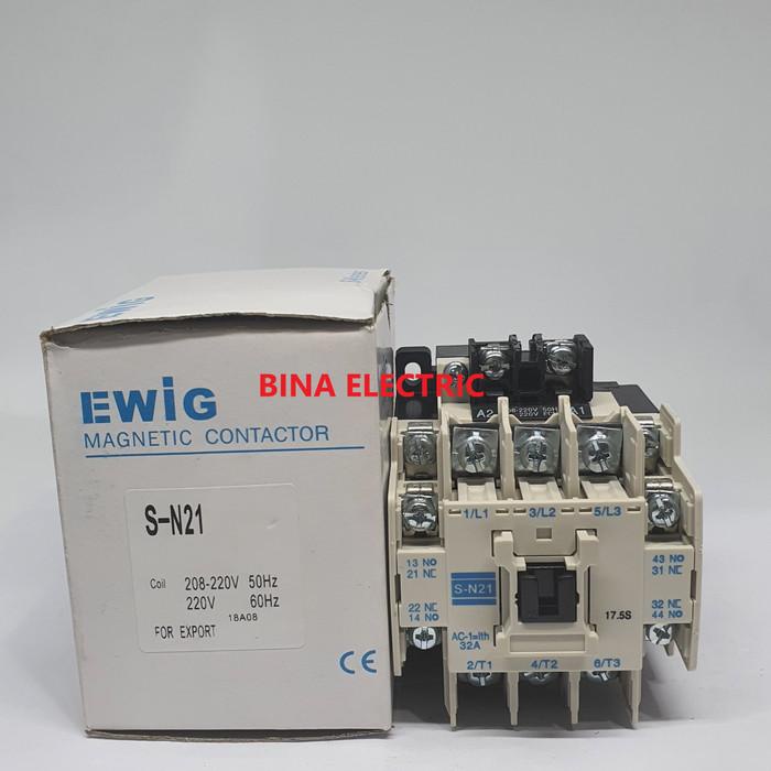 Terlaris Magnetic Contactor Ewig S-N21 3P 32A / Kontaktor Ewig Sn21 Sn-21