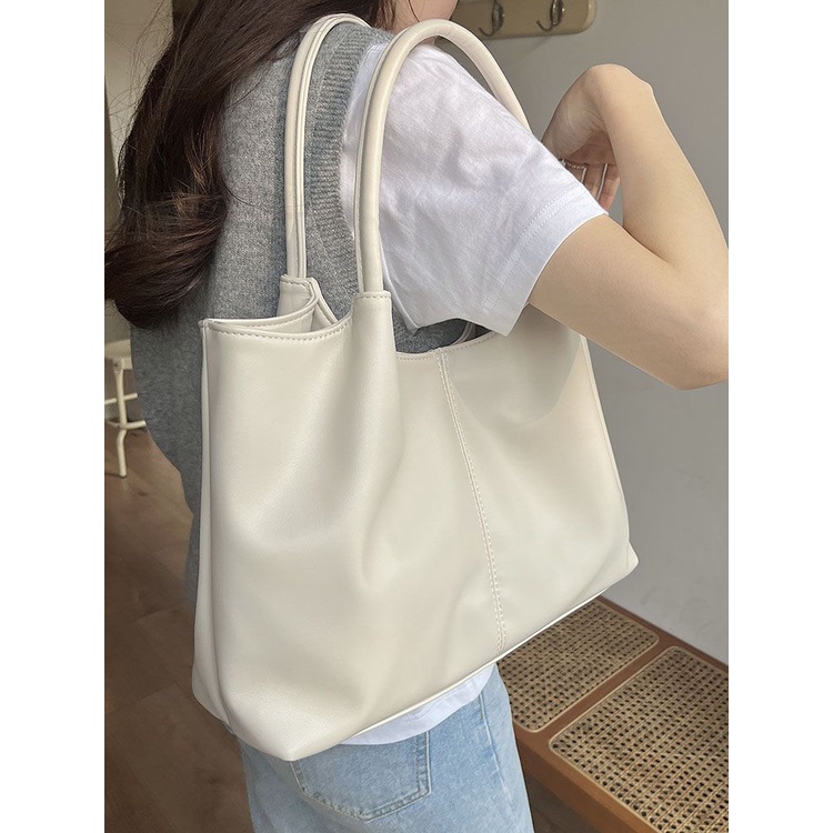 Sera bag wanita berkapasitas besar tote shoulder bag desain niche kampus tas komuter tekstur fashion high-end