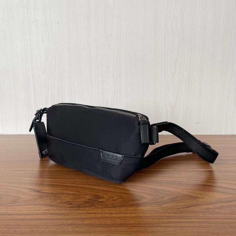 tas tumi harrison daven waist pack hitam nylon mirror p1shoes bodybag cowok sling bag pria