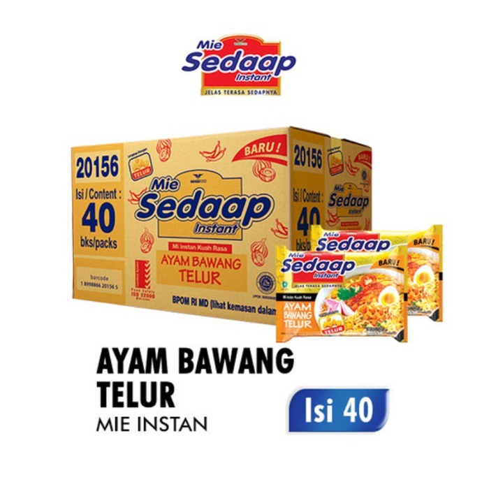 

Sedaap Mie Instan Ayam Bawang Telur 70 gr 1 Dus isi 40 pcs
