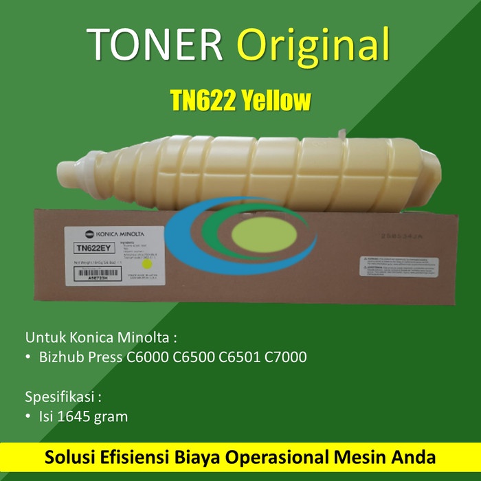Terlaris Toner Tn622 Konica Minolta Bizhub Press C1100/C1085/C6100 Yellow