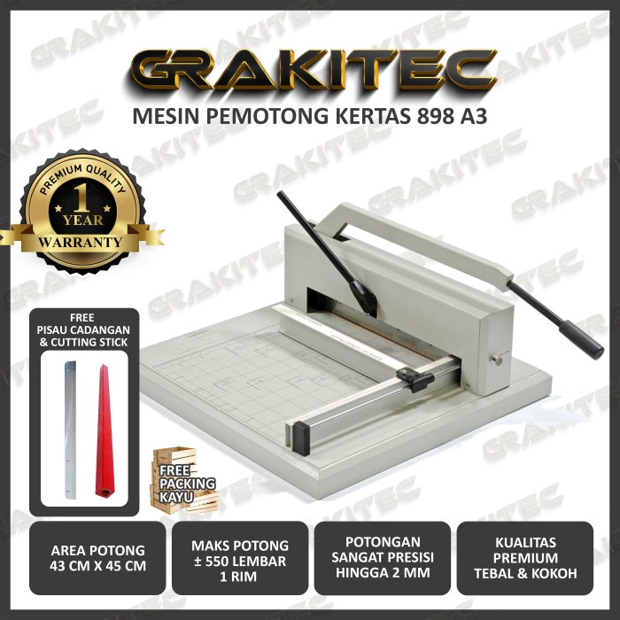 Terlaris Mesin Pemotong Kertas 898 A3 ( Upgrade Dari Seri 888 ) + Kaki Meja
