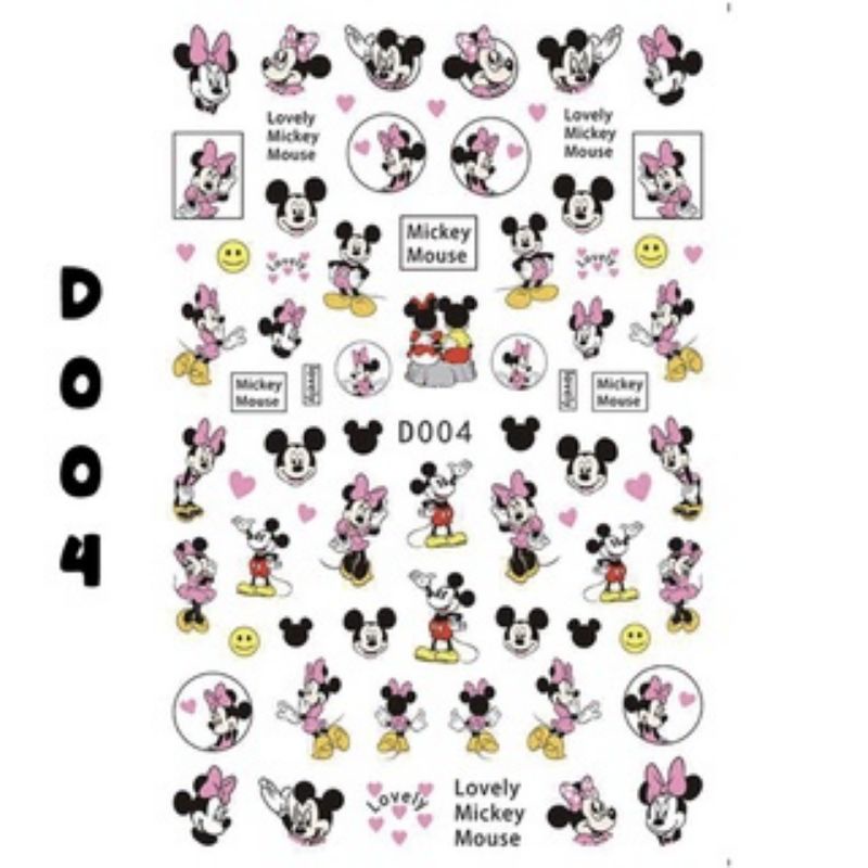 Sticker Kuku Disney Mickey Minnie Donald Winnie the pooh Nail Art / Stiker kuku tipis