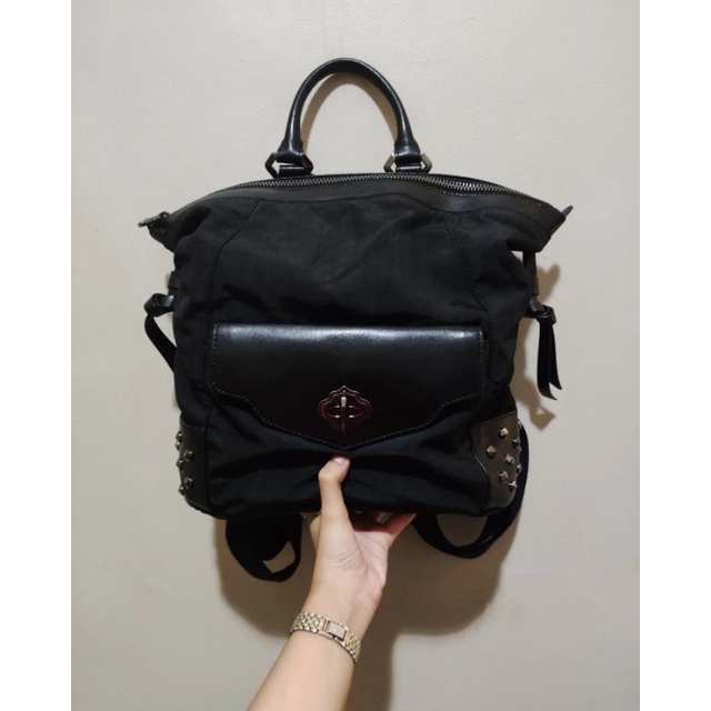Ransel ORYANY nilon mewah | Ransel muat laptop nilon mix kulit
