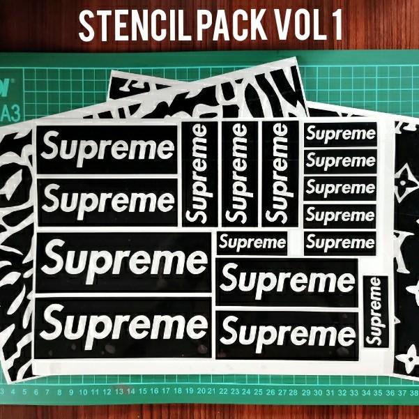

Terlaris Stn Custom Painting Stencil Pack (Supreme Lv Atmos Nike Adidas Camo Etc)