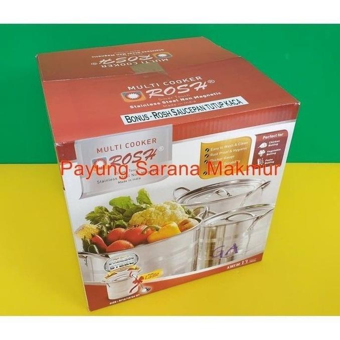 PANCI KUKUS PANCI SET ROSH 4PCS / STOCK POT SET / PANCI ROSH / STEAMER ROSH EL09I09A82L