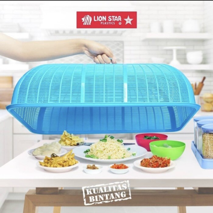 Terlaris Tudung Saji / Nasi Persegi /Kotak Plastik Ukuran Besar - Lionstar