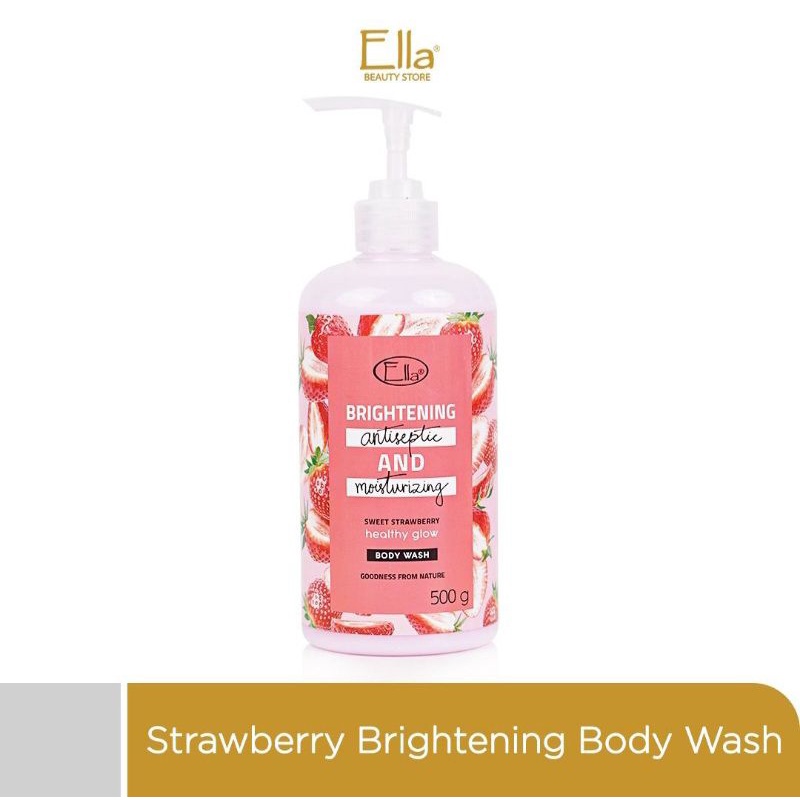 Ella Skincare Strawberry Brightening Body Wash with Licorice Extract - Sabun Antiseptic Anti Bakteri