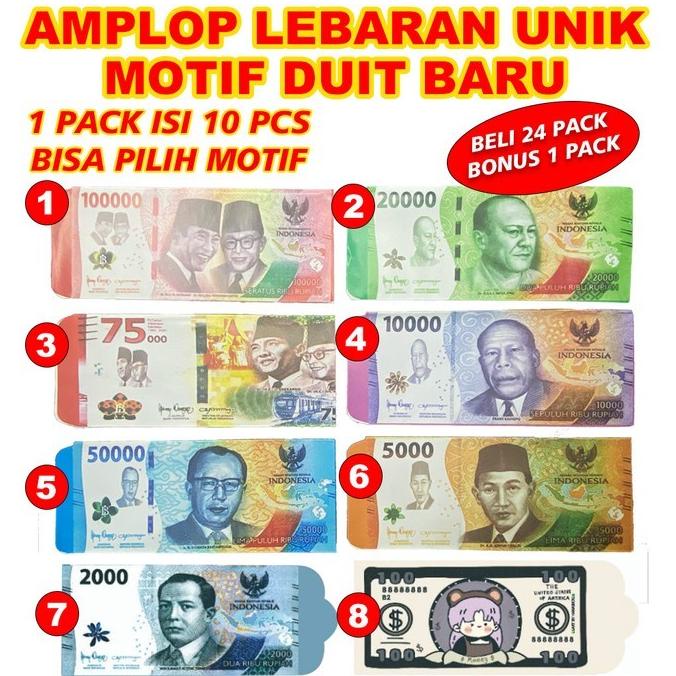 

Hampers (Medium) Amplop Lebaran Lucu Unik 2023 - Karakter Motif Uang Baru Pengiriman Cepat
