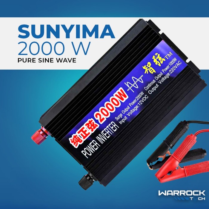 Terlaris Power Inverter Pure Sine Wave 2000 Watt Dc 12V To Ac 220V Psw Sunyima