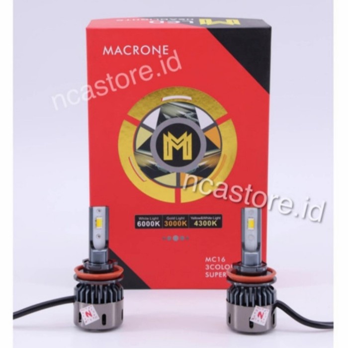 lampu mobil led mc16 macrone H11 3 warna