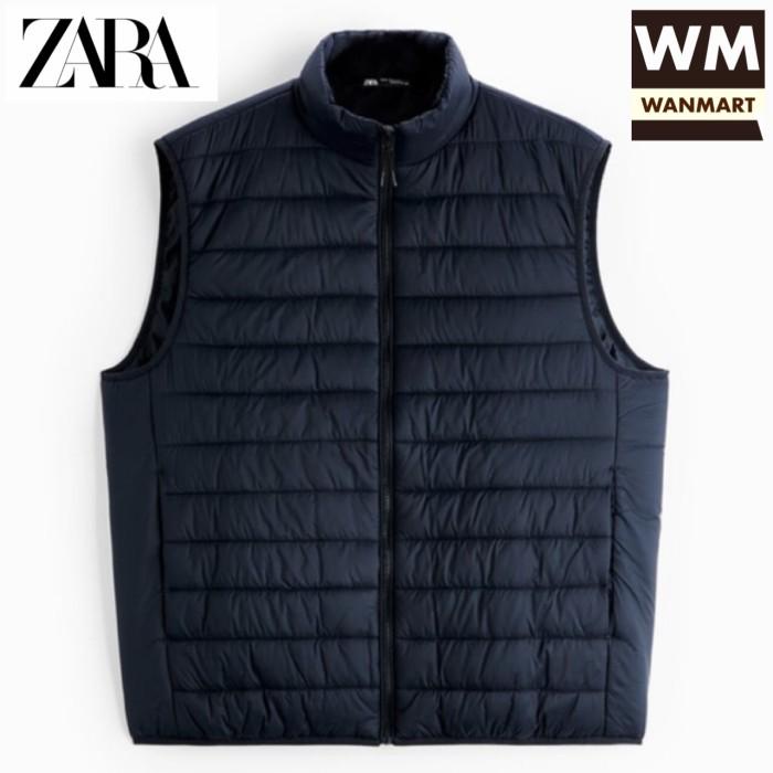 Terlaris Vest Zara Men Lightweight Puffer Gilet Jaket Rompi Winter Pria Navy