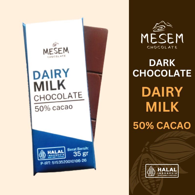 

Dark Chocolate Susu 50% Kakao | Coklat Hitam | Milk Chocolate 100% Cacao