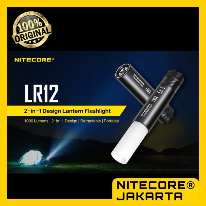 Sale NITECORE LR12 Senter 2in1 Design Lipstick CREE XP-L HD V6 1000 Lumens /SENTER KEPALA/SENTER