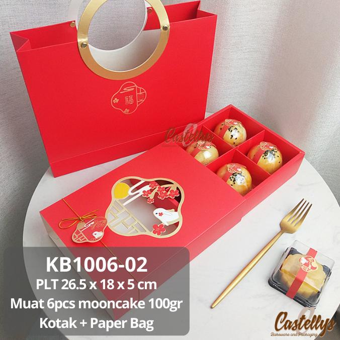 

/////] Kotak Box Mooncake 100gr KB1006-02 + Paper Bag Kue Bulan Pia Snowskin