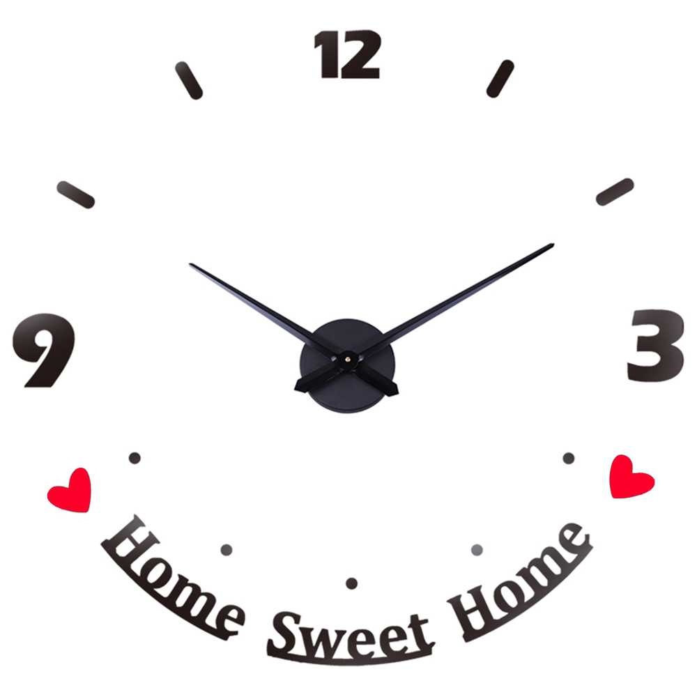 G8UI Geekman Jam Dinding Besar Diy Giant Home Sweet Home 120 CmDiy-203Black Or-i