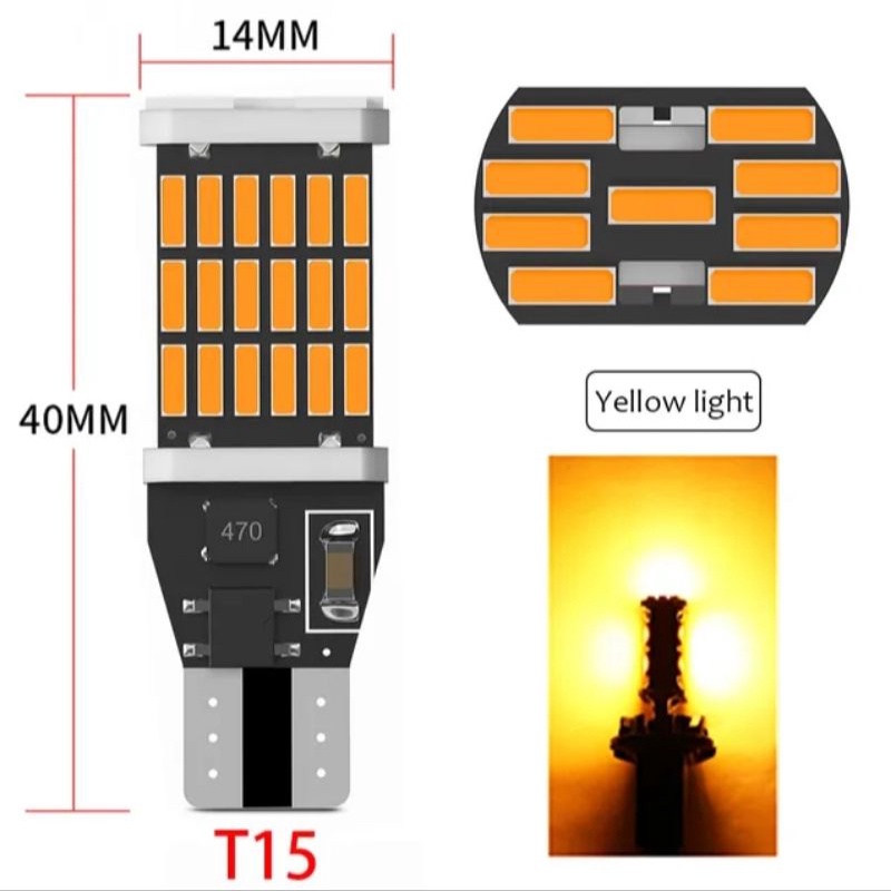 lampu mobil motor T15 45 SMD untuk sein senja kota Super terang Sein Dajjal