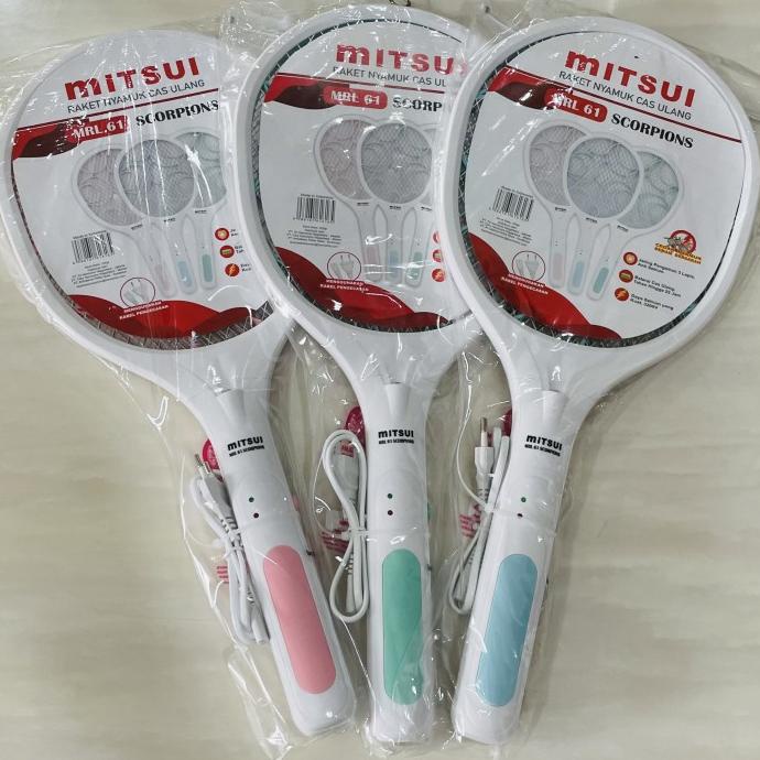 Raket Nyamuk Putih MRL 61 MITSUI - raket nyamuk listrik - raket nyamuk limited stock 54PR23