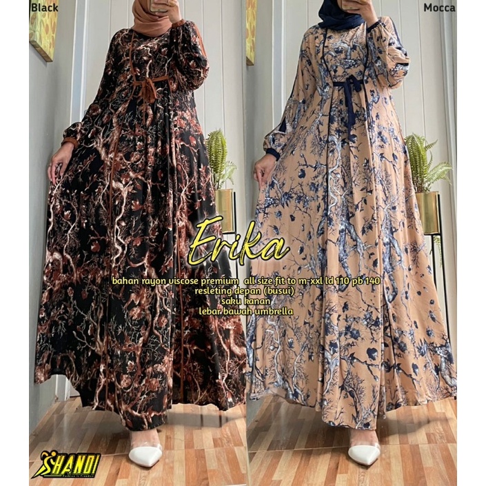 Erika dress / gamis rayon BU SHANDI