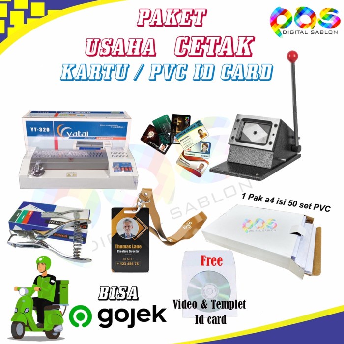 

Paket Cetak Id Card Mesin Laminating ,Mesin Potong Plong Pembolong