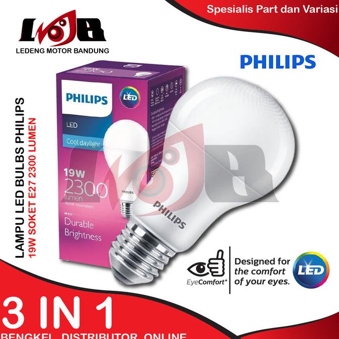 PHILIPS LED 19w 2300lumen Bulb Philip Lampu Rumah E27 220v 240v 19watt parts 54PR23