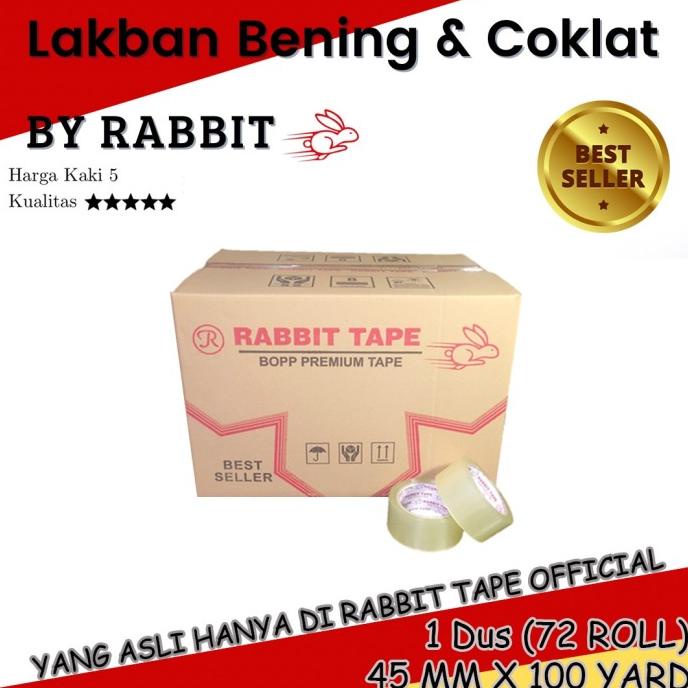 

HOT PROMO (1 Dus) Lakban Bening / Lakban Coklat RABBIT TAPE 2 inch x 100 Yard