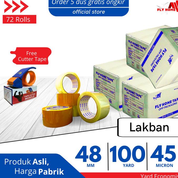 

HARGA DISKON FLYHOME Lakban bening coklat 2inci 100yard 48x100 yard 1 dus besar - BENING,48MM x 100YARD