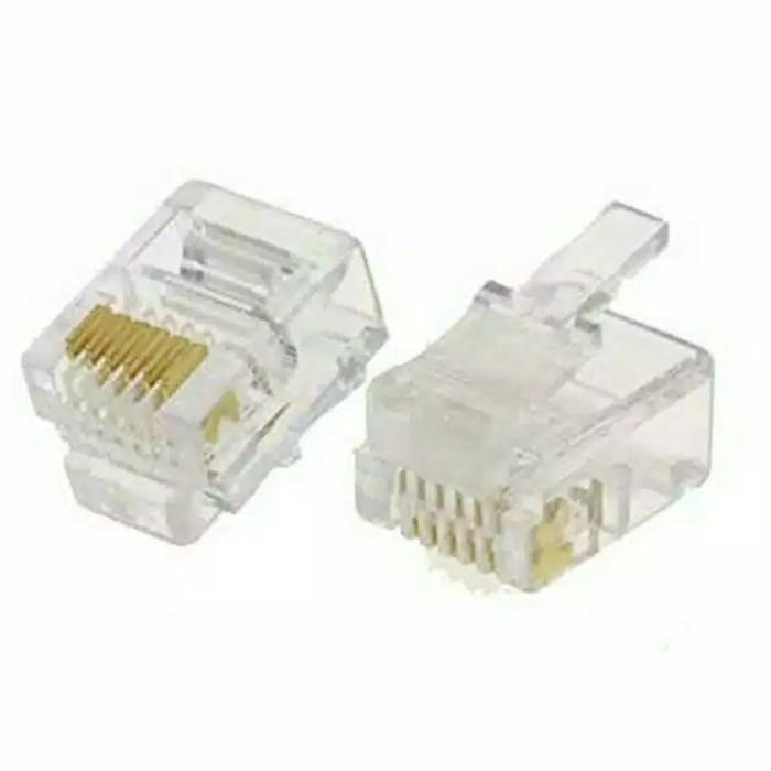 Terlaris Konektor Kabel Telepon Rj 11 6Pin Connector Jack Telephone Rj11 6 Pin