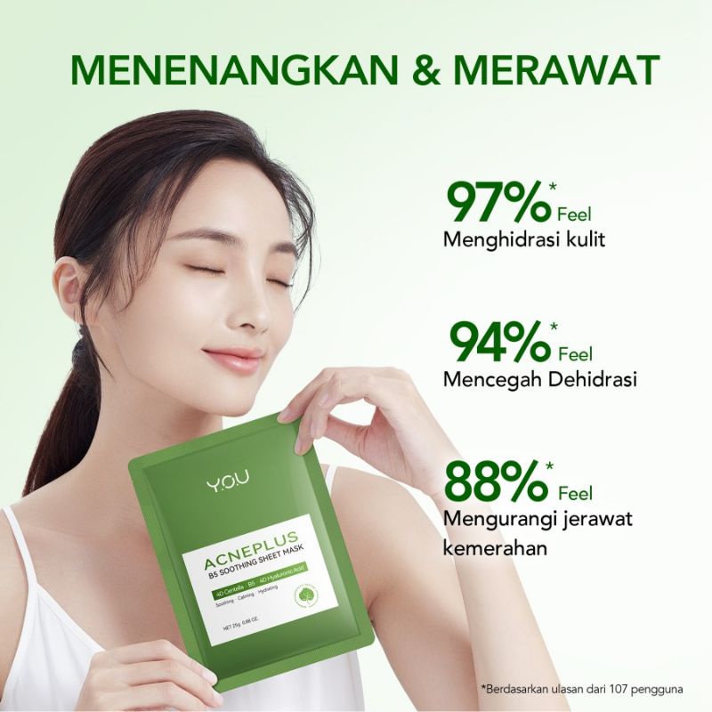 You Acne Plus B5 Soothing Sheet Mask | Masker Jerawat