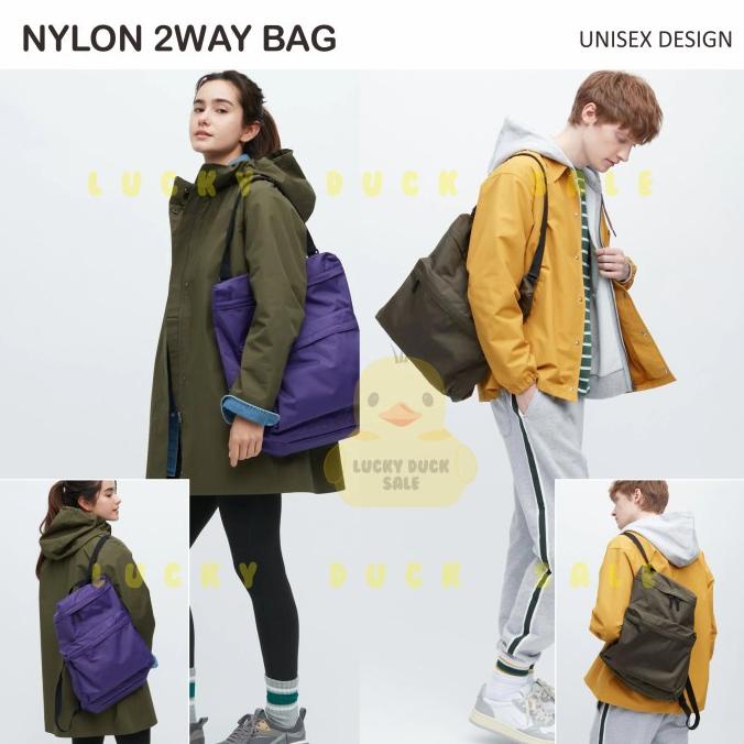 UNIQLO Nylon 2Way Bag Backpack Tas Ransel Tote Nilon Water Repelled