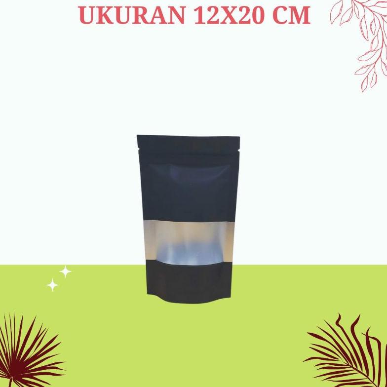Trend - Kemasan plastik klip standing pouch window warna warni ukuran 12x20 (isi 50pcs)