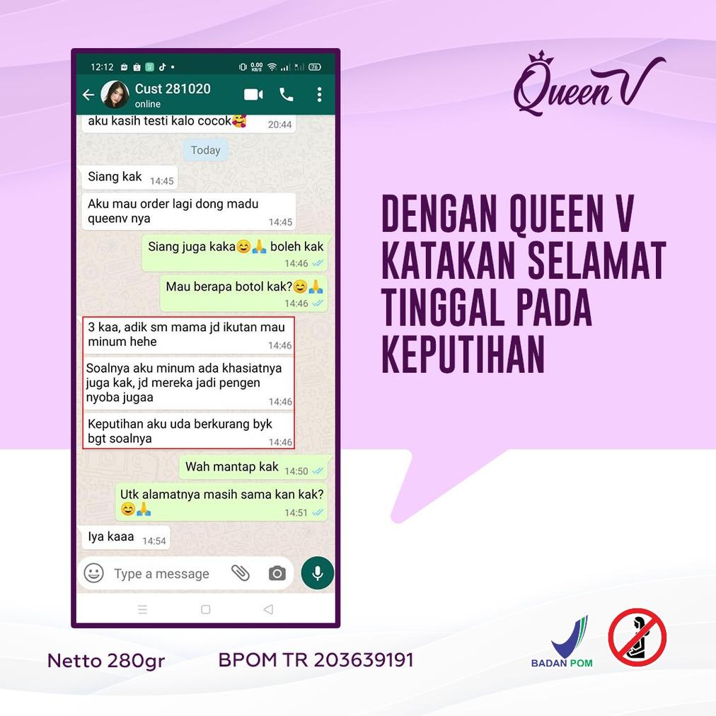 Special - Queen V - MADU SUPER PENGHILANG BAU TIDAK SEDAP 