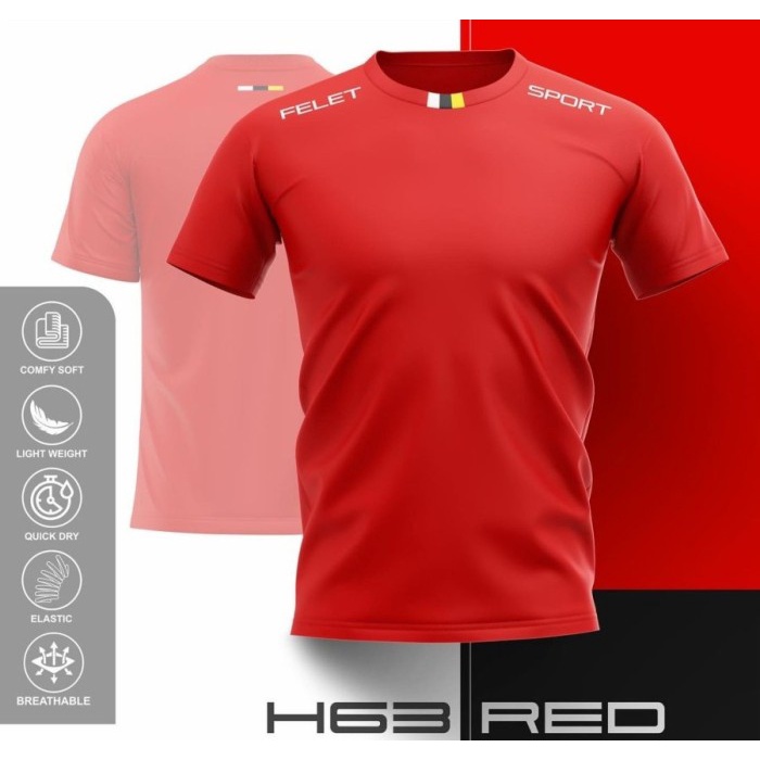 FELET H63 POLOS KAOS / JERSEY / BAJU BADMINTON  - WHITE, XXXL