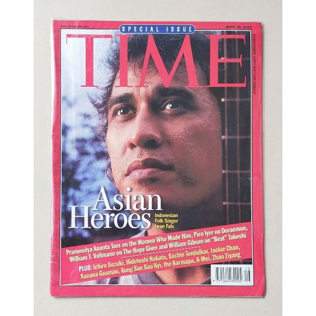 Majalah Time April 2002 Asian Heroes : Iwan Fals - Pramoedya Ananta Toer