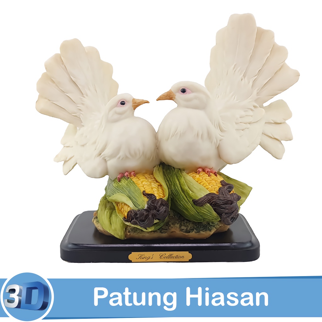 Good Spot Patung Hiasan Polystone 2 Merpati Statue Patung Hewan Ek-Sp-3