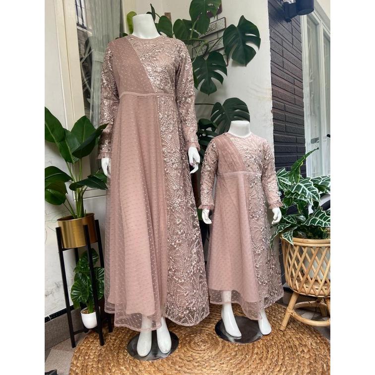 Gamis Couple Ibu dan Anak| Gamis Pesta| Gamis Couple| Gamis Anak| Gamis Tile| Gamis Brukat| Gamis Br