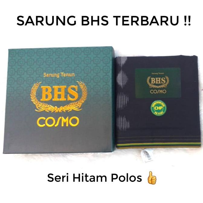 Sarung BHS Hitam Polos Mercericed Mesres Original Murah Premium (ASLI)