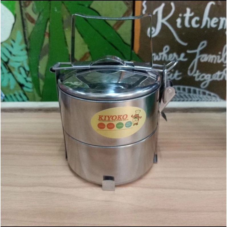 CUCI GUDANG Rantang Stainless Food Carrier Mini 10x2 tipe Jepit "KIYOKO" (double turun harga)