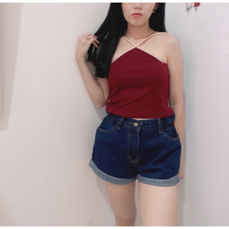 Tanktop sexy | croptop sexy marion | tanktop silang tali sexy crop | korean fashion croptop | aquarius boutique89