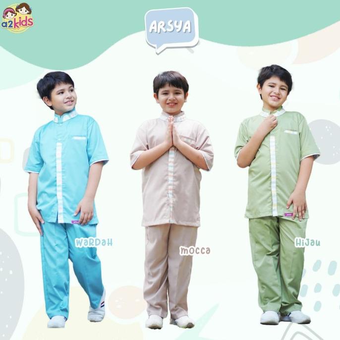 A2KIDS SET KOKO ARSYA LENGAN PENDEK COUPLE DEWASA ANAK JUNIOR REMAJA