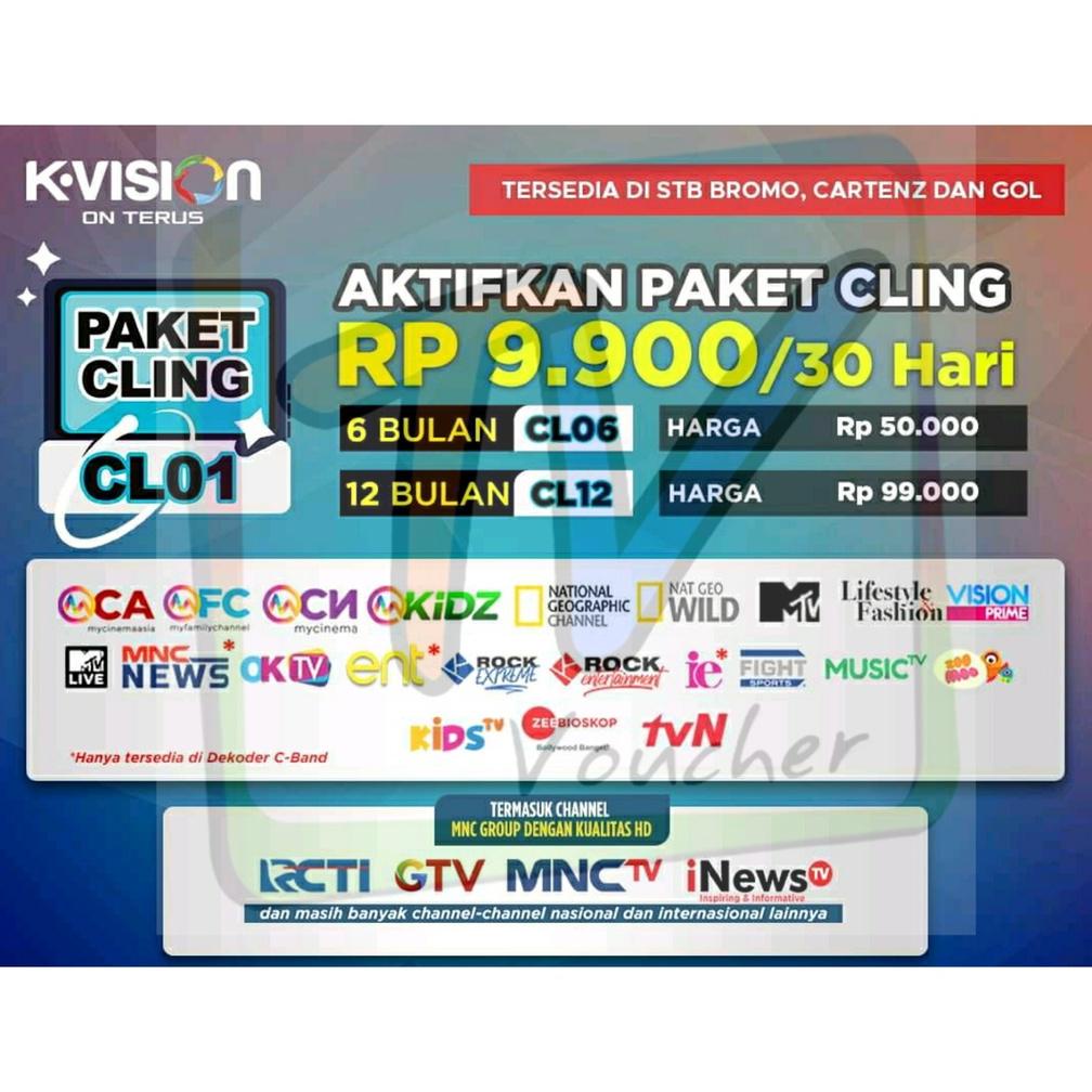 Terlaris Paket CLING Kvision 1Tahun/360 Hari MNC GROUP K-VISION CL12 !!
