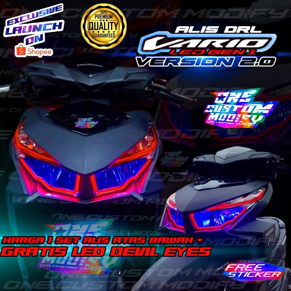 New LAMPU ALIS DRL VARIO LED 125 150 V 2 BONUS DEVIL EYES AKSESORIS MOTOR VARIO  LAMPU SENJA LIS VAR