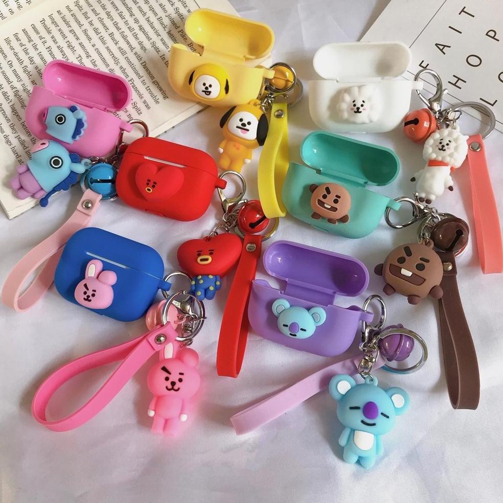 Special CASE+ GANTUNGAN  Case Airpods Gen 1/ 2 / 3 2021 / Pro 3D BT21 BTS Mang RJ Chimmy Cooky Shook