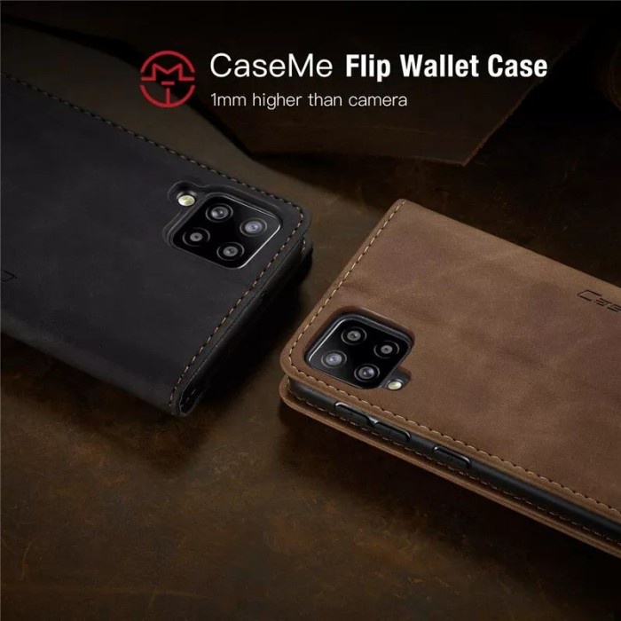 Flip Case Samsung A12 / M12 Original Caseme Leather Wallet Casing