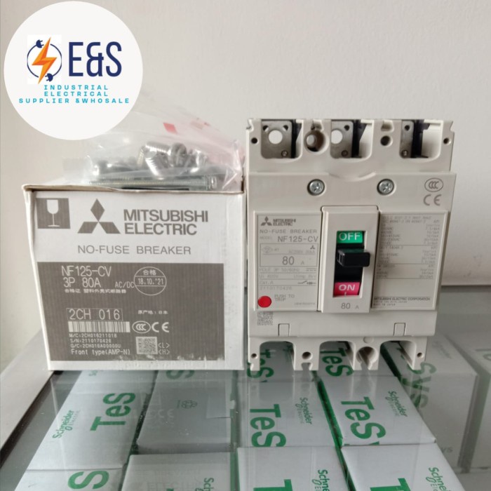 Terlaris Mccb Breaker Mitsubishi Nf125-Cv 3P 80A 100A 125A / Nf125Cv Mitsubishi