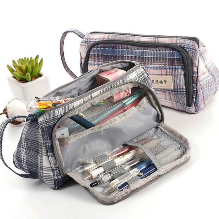 

Tempat Pensil Ukuran Besar Pencil Case Pouch Stationery Black