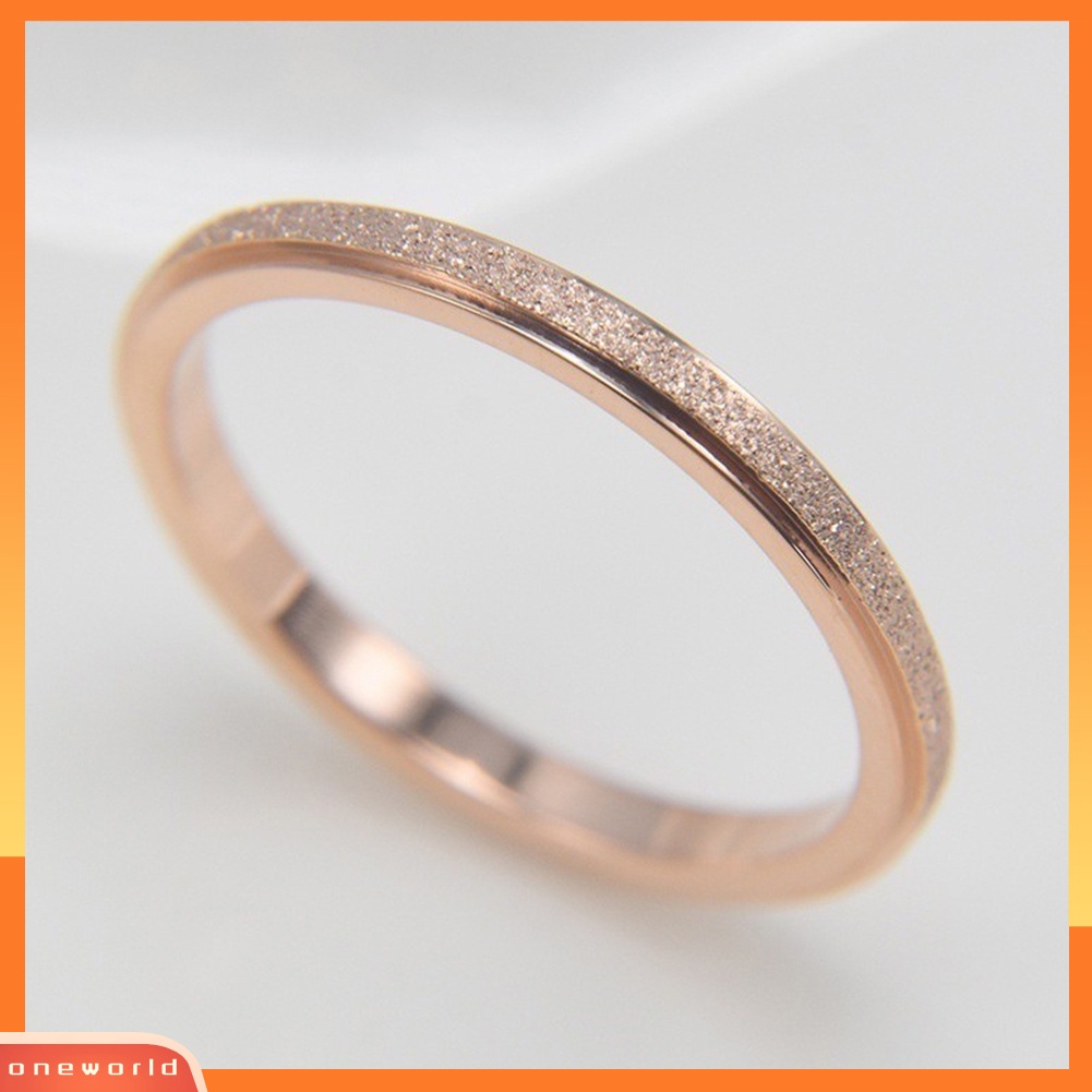 {oneworld} Pria Wanita Buram Baja Titanium Band Jari Cincin Pernikahan Lamaran Perhiasan Hadiah
