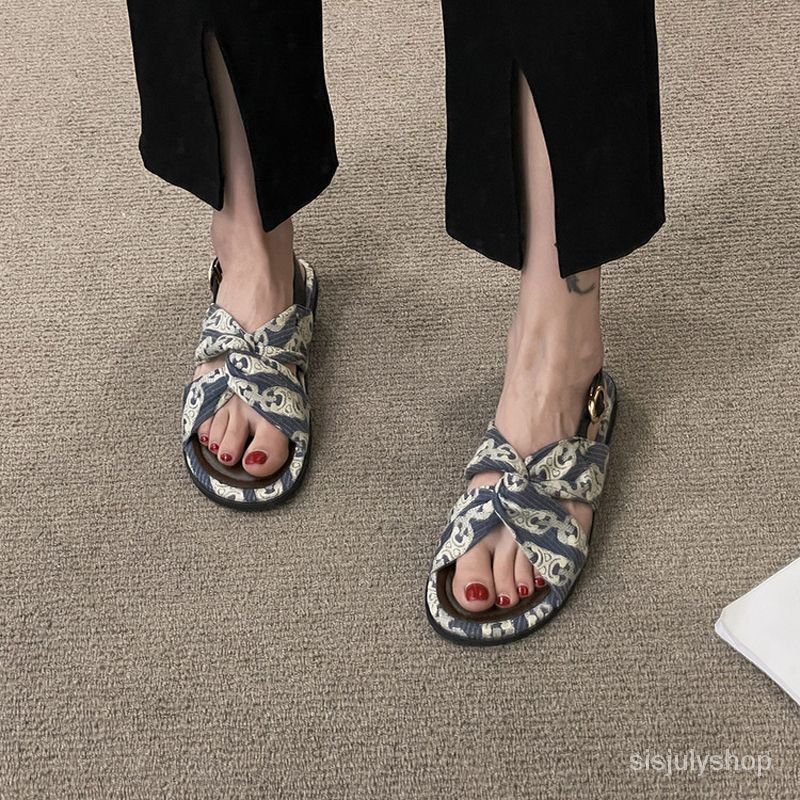 [✅BISA COD] #Sisjuly# Sandal Datar Wanita / Sepatu Romawi Baru Wanita Bawah Datar / Sandal Wanita